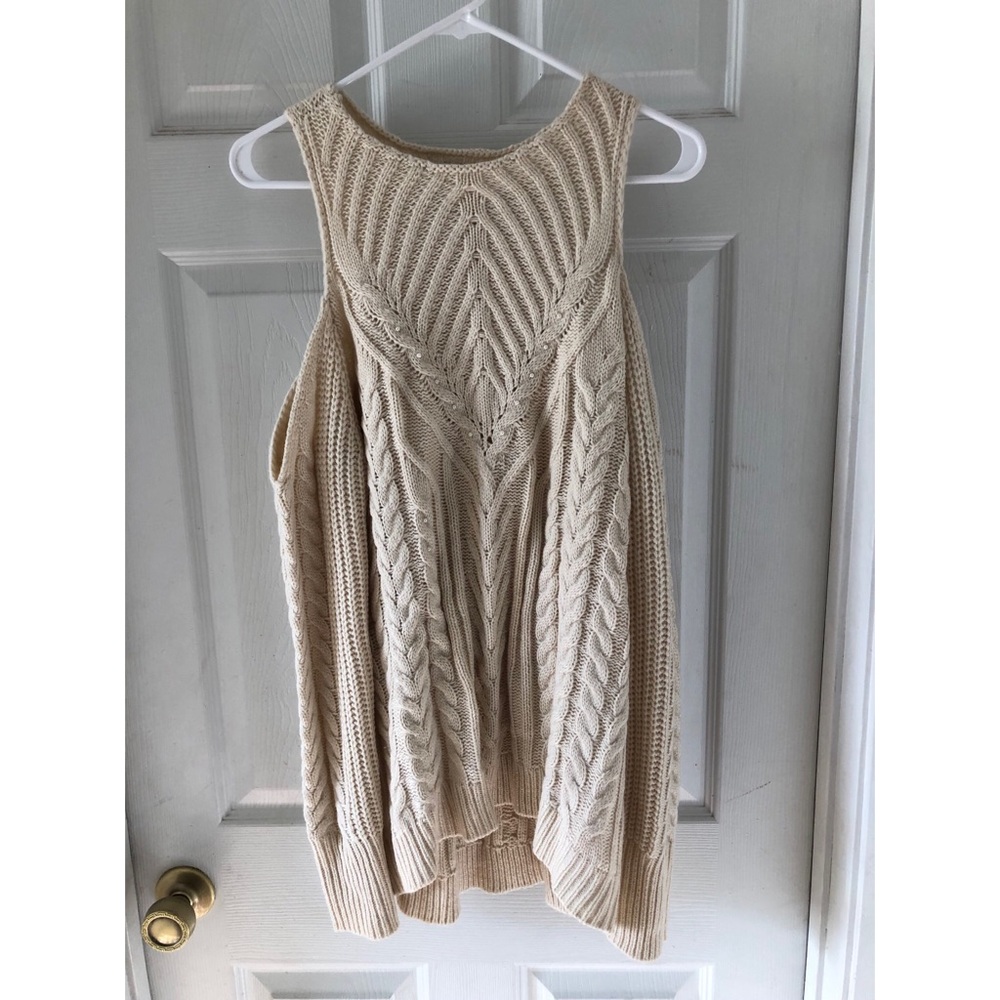 Lauren Conrad Runway Cold Shoulder Crochet Sweater